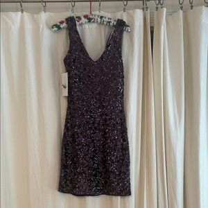 Cachet Sparkling Purple Mini Dress